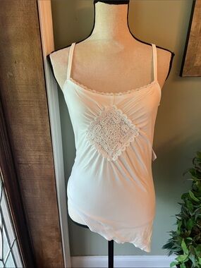 Rebellious White Lace Applique Camisole